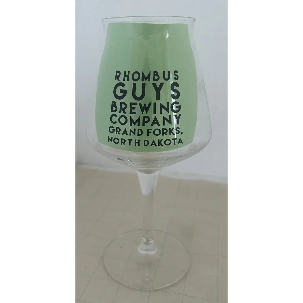 RHOMBUS GUYS Brewing Company Grand Forks North Dakota Beer Tulip Glass